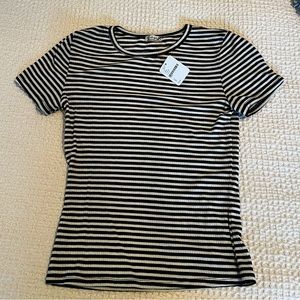 Free People Striped Ribbed T shirt